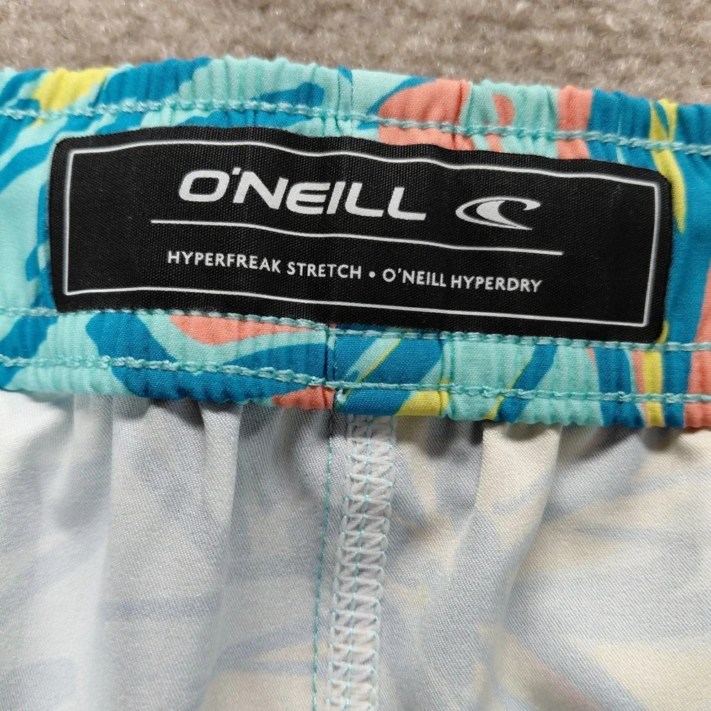 O'Neill Men's XL‎ Hermosa Elastic Waist Board Shorts Trunks Blue Tropical *flaw